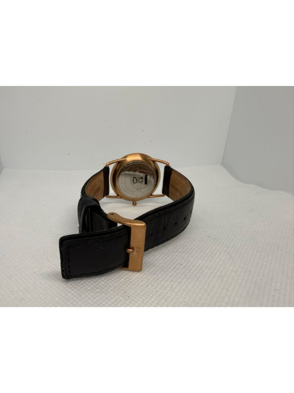 Skagen Ancher Men's 40mm Rose Gold-Tone Black Dial Date Black Leather Watch - Picture 9 of 10